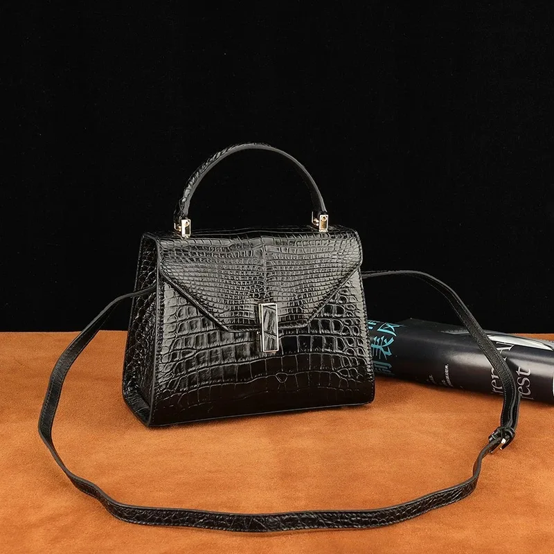 

Новая аутентичная женская сумка из крокодиловой кожи, женская модная сумка через плечо из натуральной крокодиловой кожи