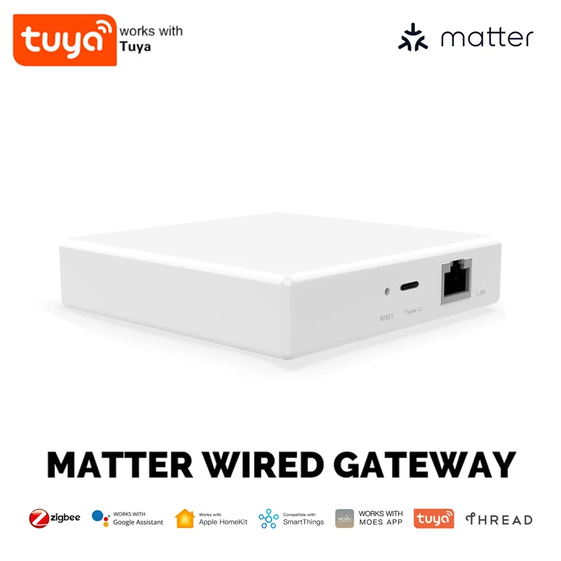 

MOES Smart Matter Gateway, Smart Home Control with Tuya Zigbee, Voice Control with Siri, HomeKit, SmartThings, Google Assistant,