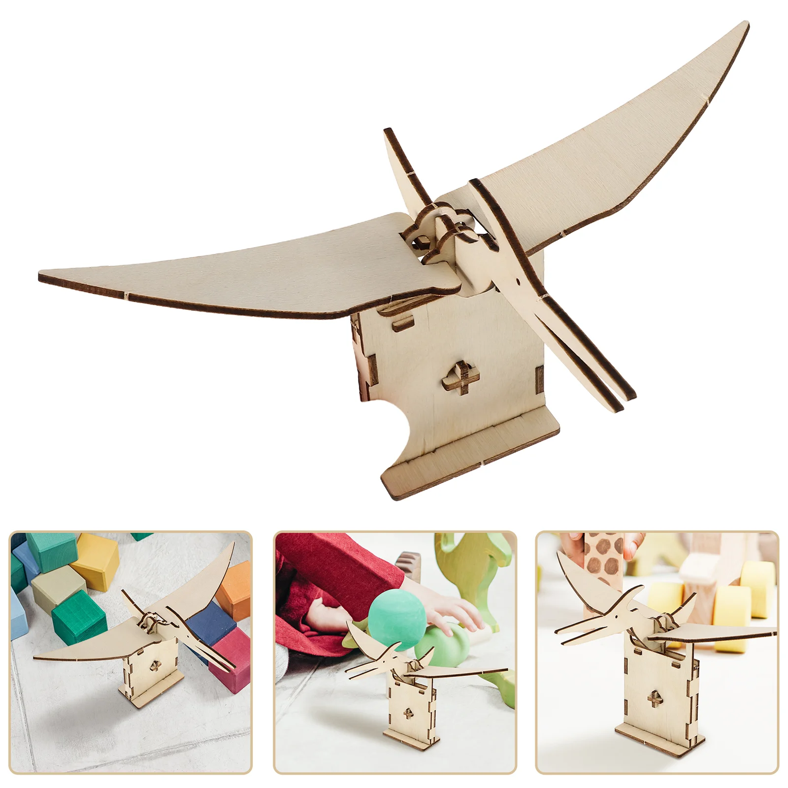 

Gear Dinosaur Toy Kid Toys Jigsaw Wood Puzzle 3d Wooden Puzzles Model Craft Flying