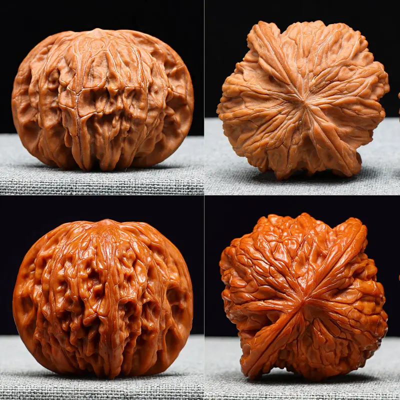 Wenwan walnuts grinding stone lion head old tree mountain fruit short stump pointed tip wild hand ball small objects