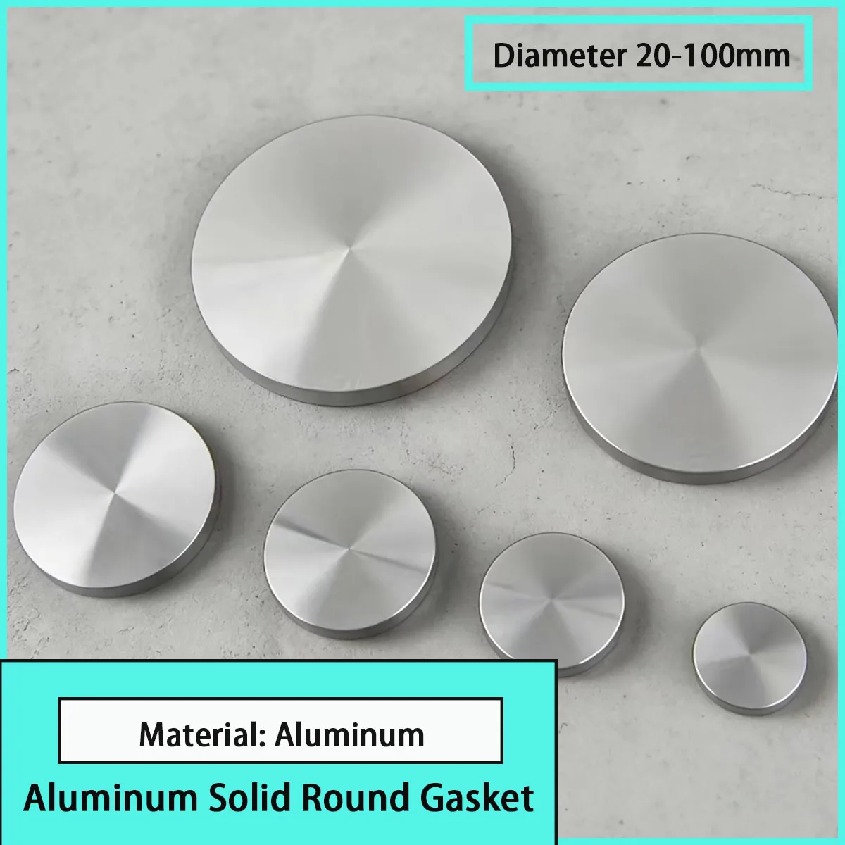 20-100mm diameter aluminum solid round gasket glass tabletop adapter suitable for coffee tables and glass tables
