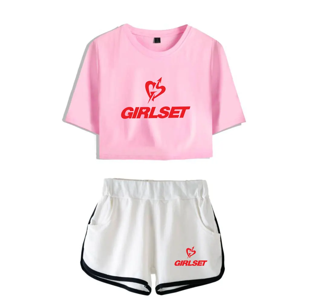 

GIRLSET merch VCHA crop tops midriff-baring fitted women crop sets short tshirt kpop music fans sets