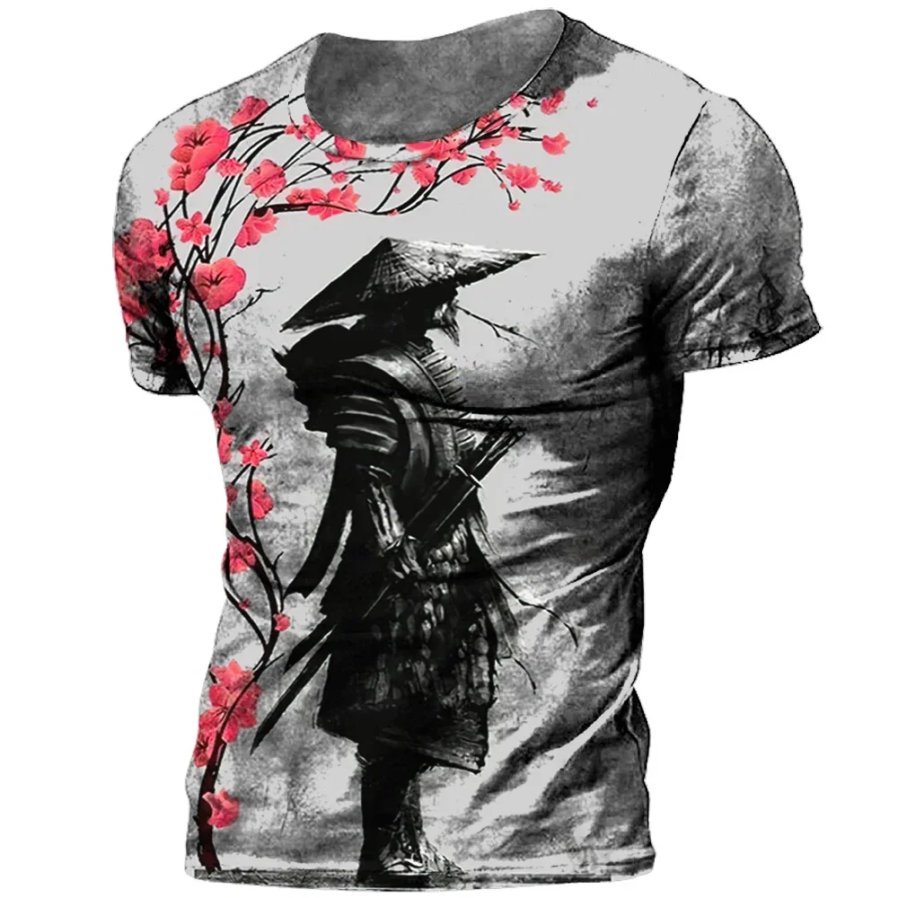 

Fashionabl Funny Samurai Pictures For Men's T-Shirts Trend Digital Printing Casual Round Neck Short Sleeved