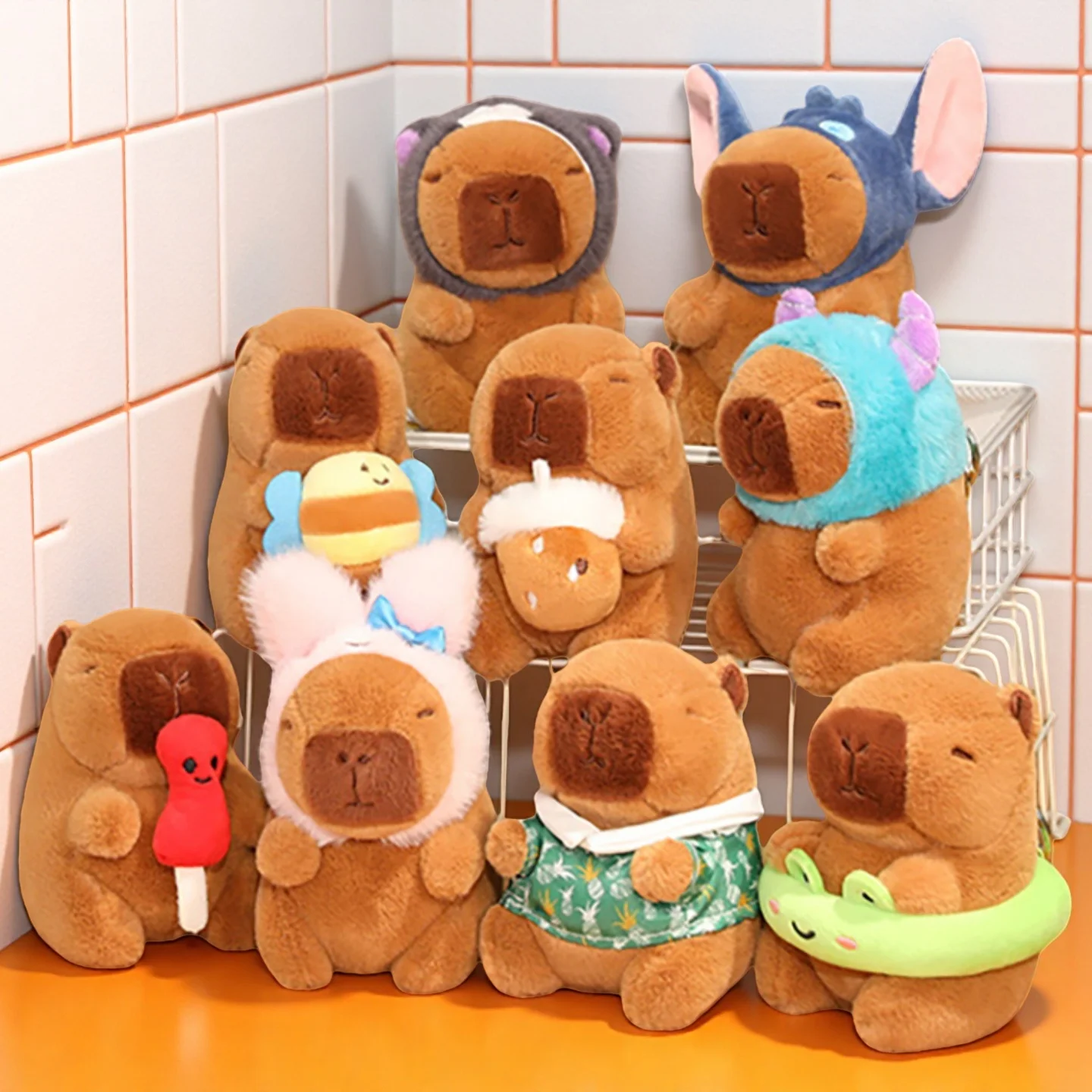 

Adorably Capybara Plush Pendant Kawaii Funny Animal Stuffed Doll Lovely Backpack Decor Toys Soft Keychain Gifts for Girlfriend
