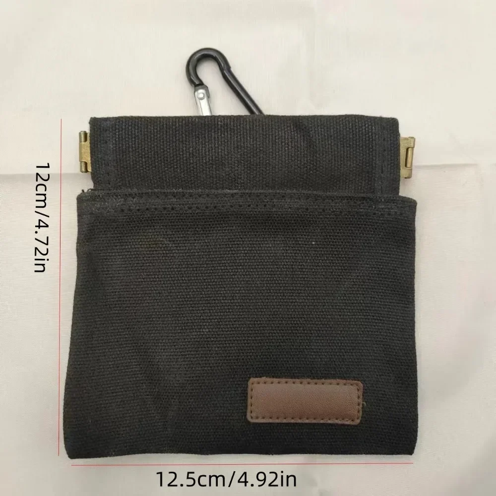 Hundeleckerli-Beutel, Snacktasche aus gewachstem Canvas für das Haustiertraining mit Karabiner, tragbare Aufbewahrungstasche für Spaziergänge und Belohnungen beim Welpentraining – Detail 4
