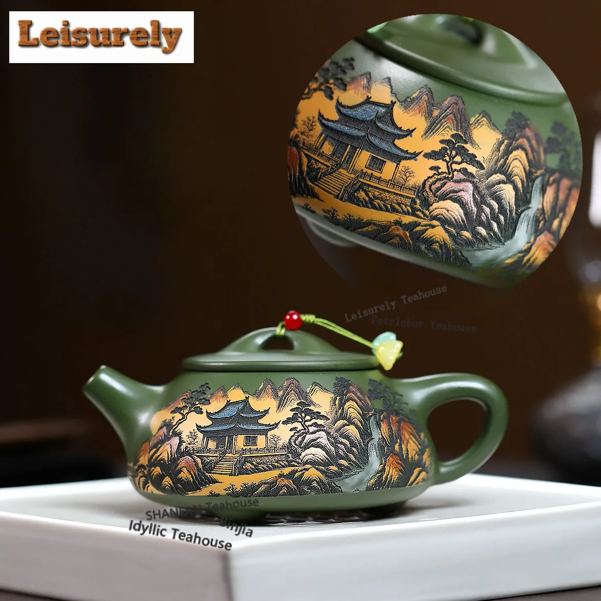 

250ml Yixing Purple Clay Teapots Handmade Stone Scoop Pot Raw Ore Green Mud Tea Infuser Kettle With Filter Zisha Tea Set Craft