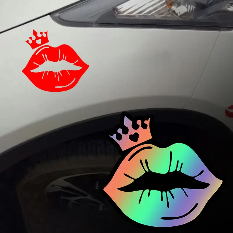 Adesivo de Vinil para Lábios de Coroa, 1 unidade, Adesivo Impermeável para Motocicleta, para Capacete, Carenagem, Tanque, Para-brisa, Janela de Carro,