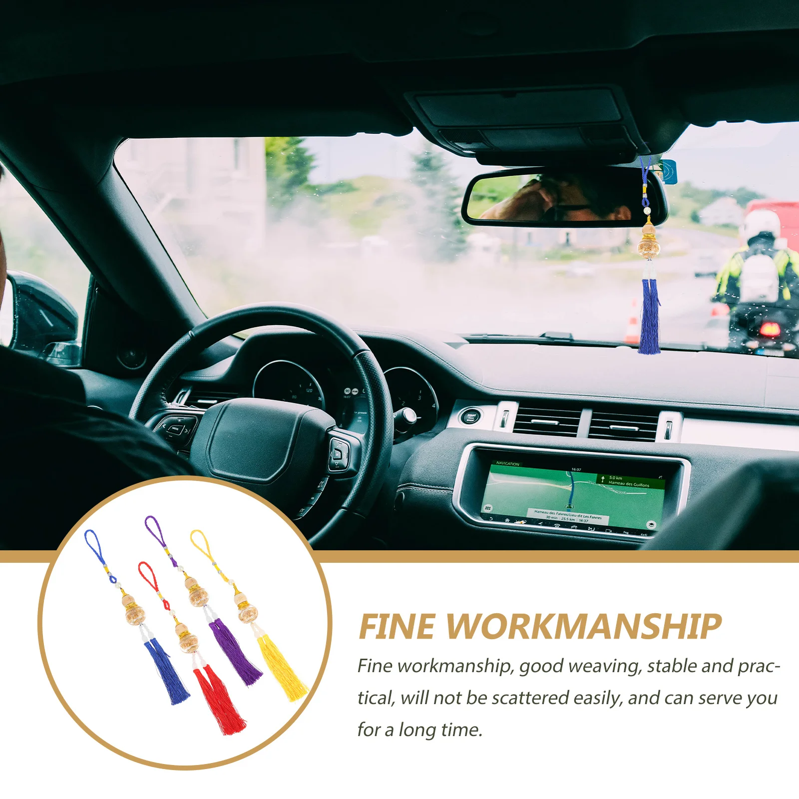 

4Pcs Car Hanging Gourd Pendants Rearview Mirror Decoration Auto Hanging Ornament Stylish Compact Car Accessory Interior Decor