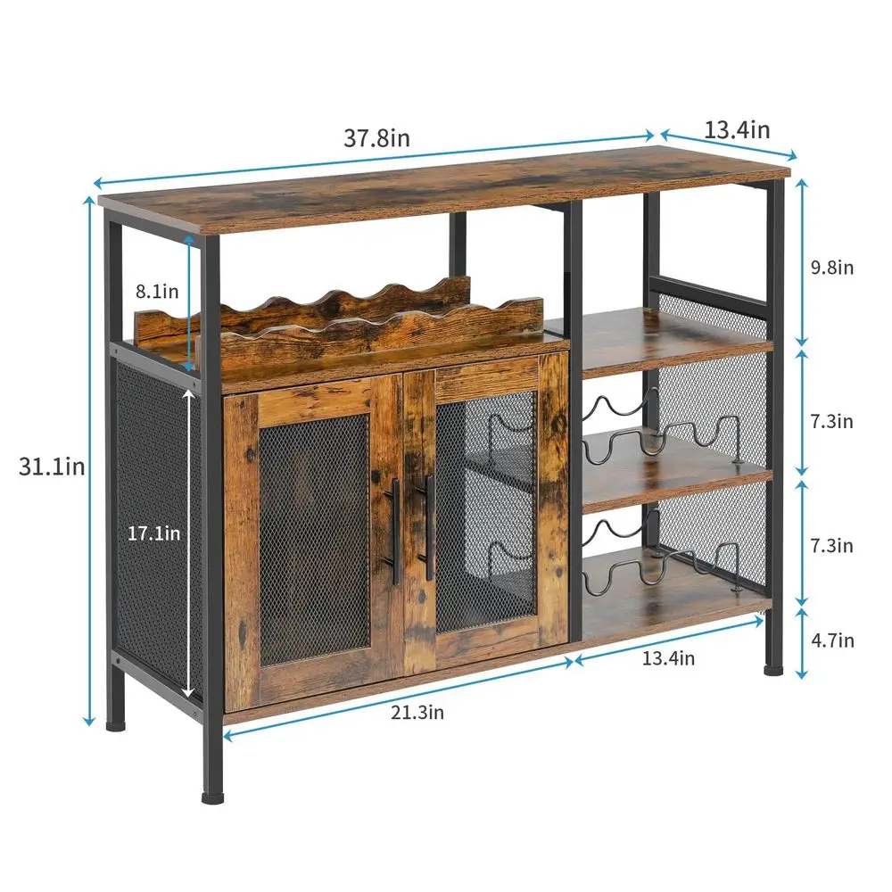

Wine Bar Rack Cabinet with Detachable Wine Rack, Coffee Bar Cabinet with Glass Holder, Small Sideboard and Buffet Cabinet with