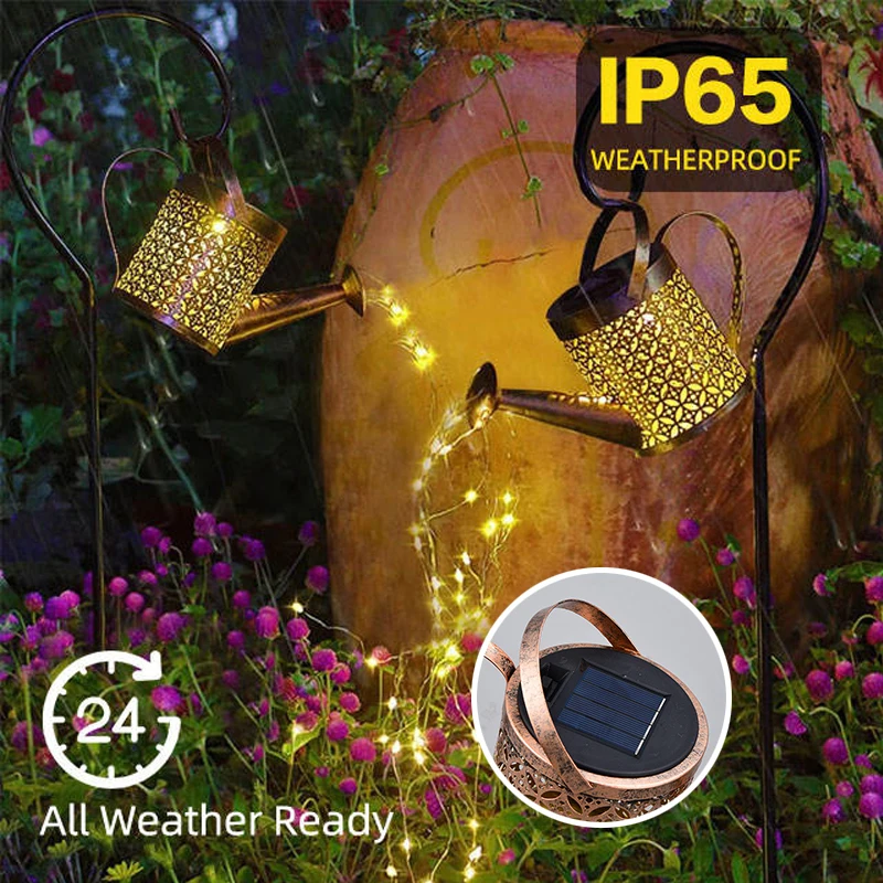 

Solar Garden Lights Outdoor Solar Powered Waterproof Decorative Kettle Art Lamp Waterproof IP65 With Installed Light String