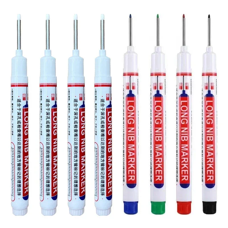 8 stks/set 20mm Diep Gat Lange Nib Hoofd Markers Voor Metalen Perforeren Pen Waterdichte Badkamer Houtbewerking Decoratie Multi-Purpose