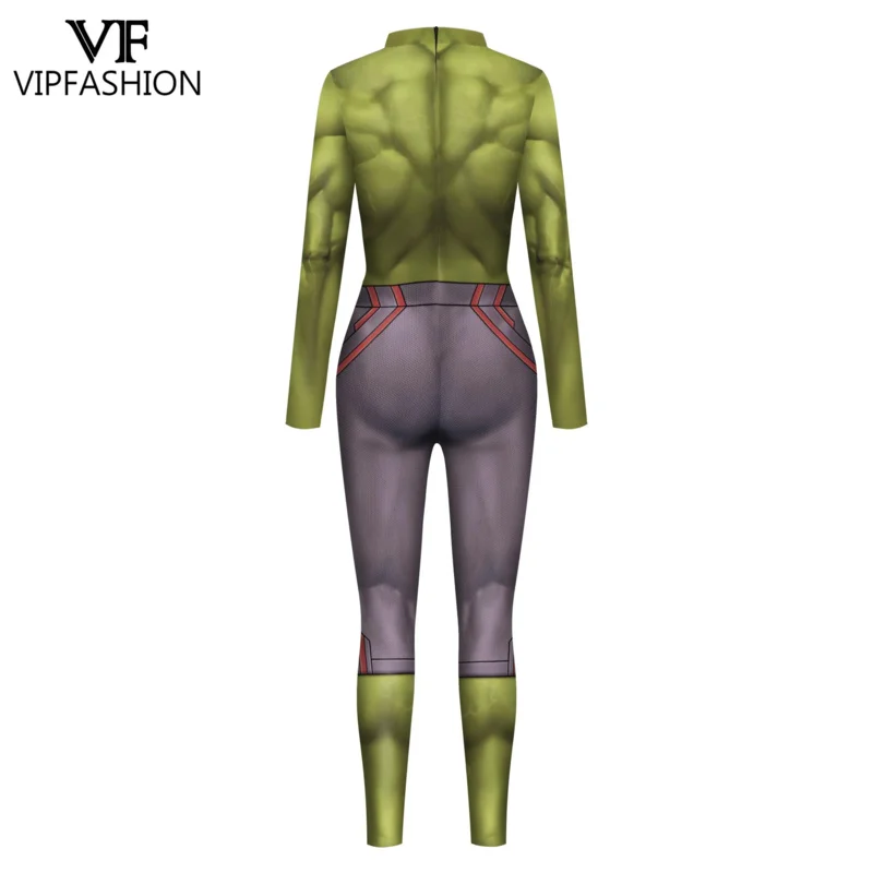 VIP mode Zentai Purim cosplay kostuum carnaval Groene spierprint jumpsuit vakantie bodysuit dames heren Halloween feestkleding ms
