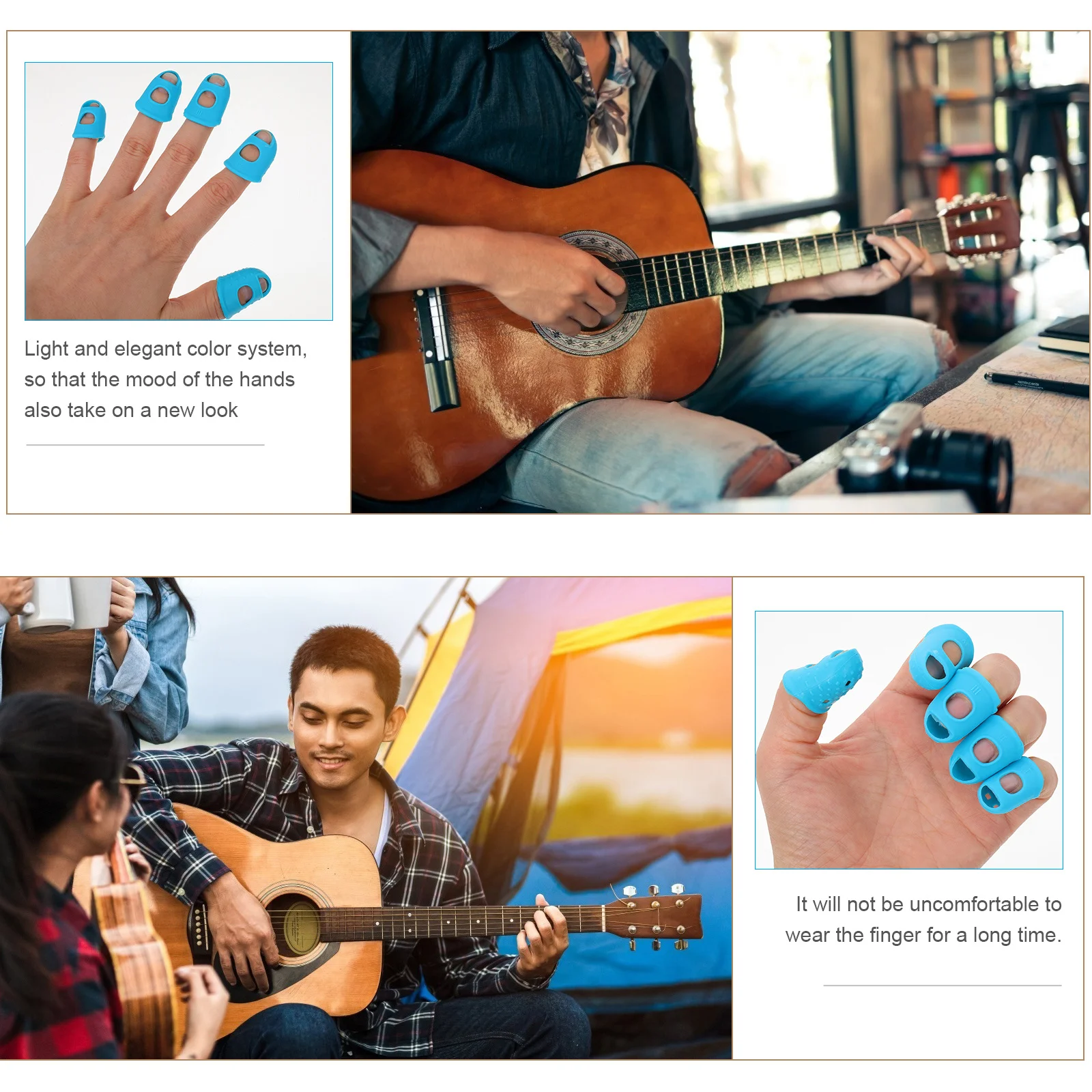 

25Pcs Guitar Finger Protectors Silicone Fingertip Covers Durable Flexible Pain Relief for Guitar Mandolin Banjo Ukulele