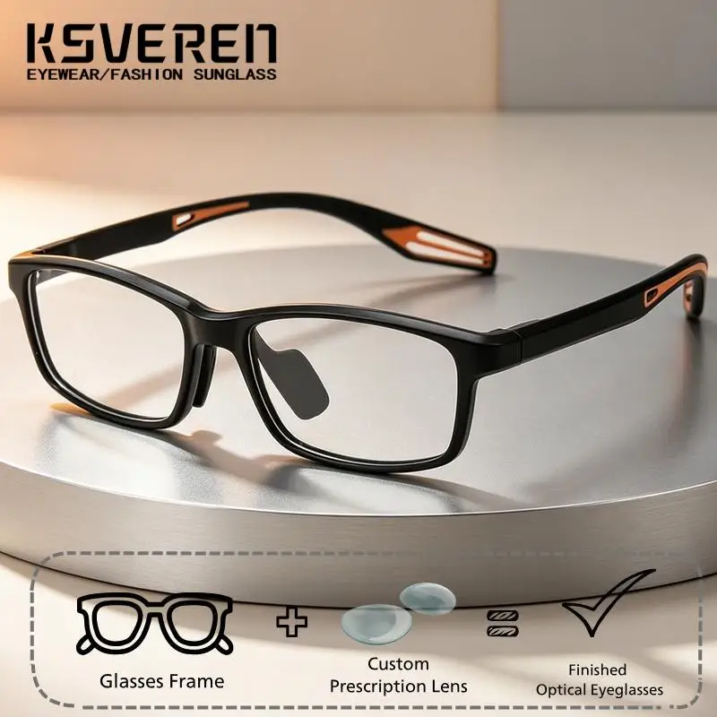 Ultra Light TR90 Prescription Eyeglasses Men Optical Glasses Custom photochromic Myopia Presbyopia Lenses Sport Casual Eyewear