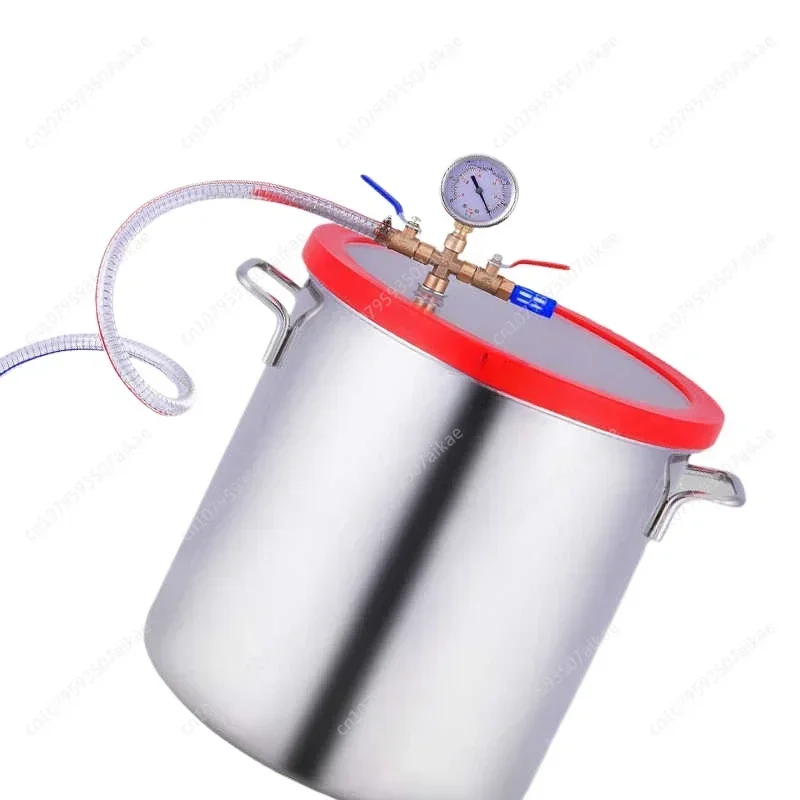 3 Gallon 12L Stainless Steel Vacuum Degassing Chamber Vacuum Defoaming Barrel for Silicone Resin AB Adhesive 25x25CM Acrylic Lid