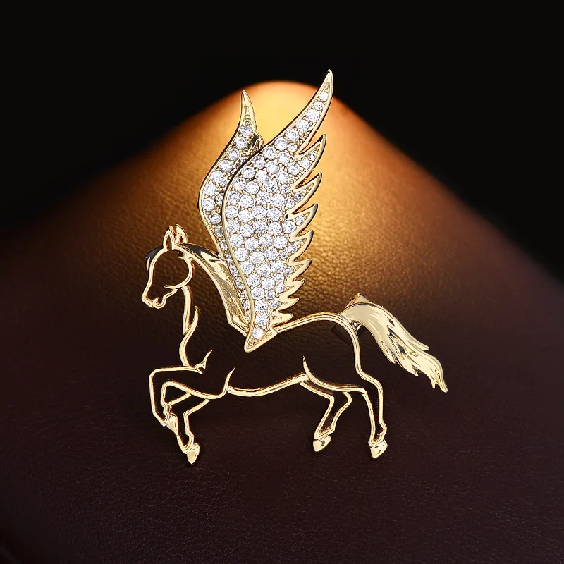 المألوف والإبداعية الحد الأدنى تحلق الحصان الجوف بروش رائعة مايكرو مطعمة الزركونيوم الرجال البدلة سترة الملحقات