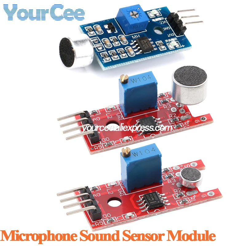 10pcs/1pc Sound Sensor Module LM393 Comparator Detect Voice Sound Intensity Digital Switch Output For Arduino 3.3V-5V