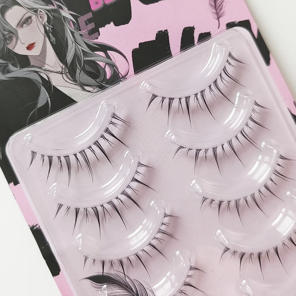 BLINKWAVE manhua lashes 5 Pairs Little Devil Fairy Fairy Eyelash Natural eyelashes Comic Eyes manga lashes korean makeup