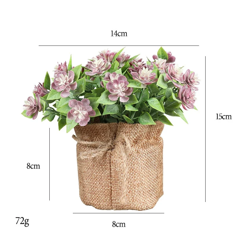 Rose Camellia Flower Bag Bouquet Artificial Plants Small Potted Flower Simulated Potted Plant Desktop Home Offfice Decoration