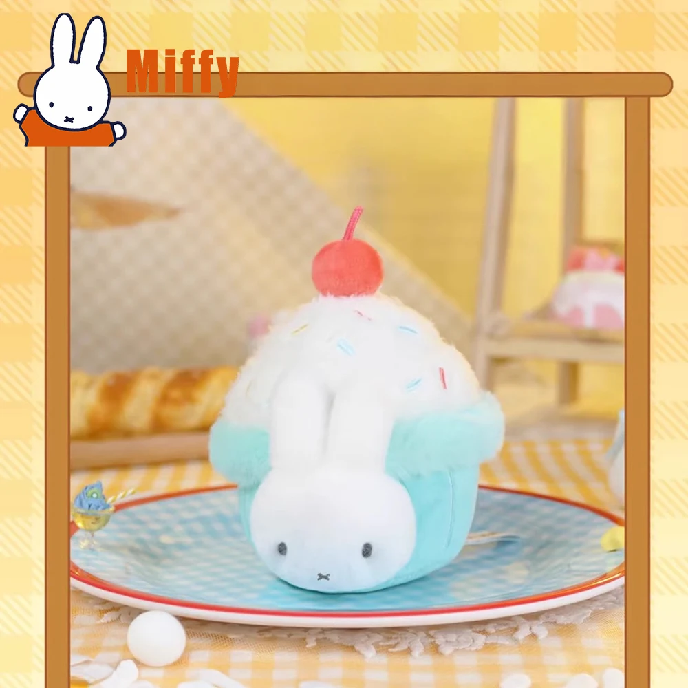 

Kawaii Miffy Official Authorization Plush Blind Box Cute Food Theme Doll Decor Keychain Charm Soft Fluffy Collectible Girl Gift
