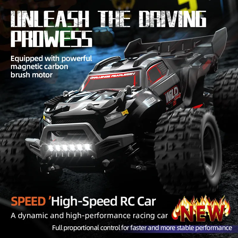 

1/16 Scale High Speed 30km/h RC Car With LED Lights 2.4GHz Remote Control Cars RTR Electric Powered 4WD RC Drift Monster Truck