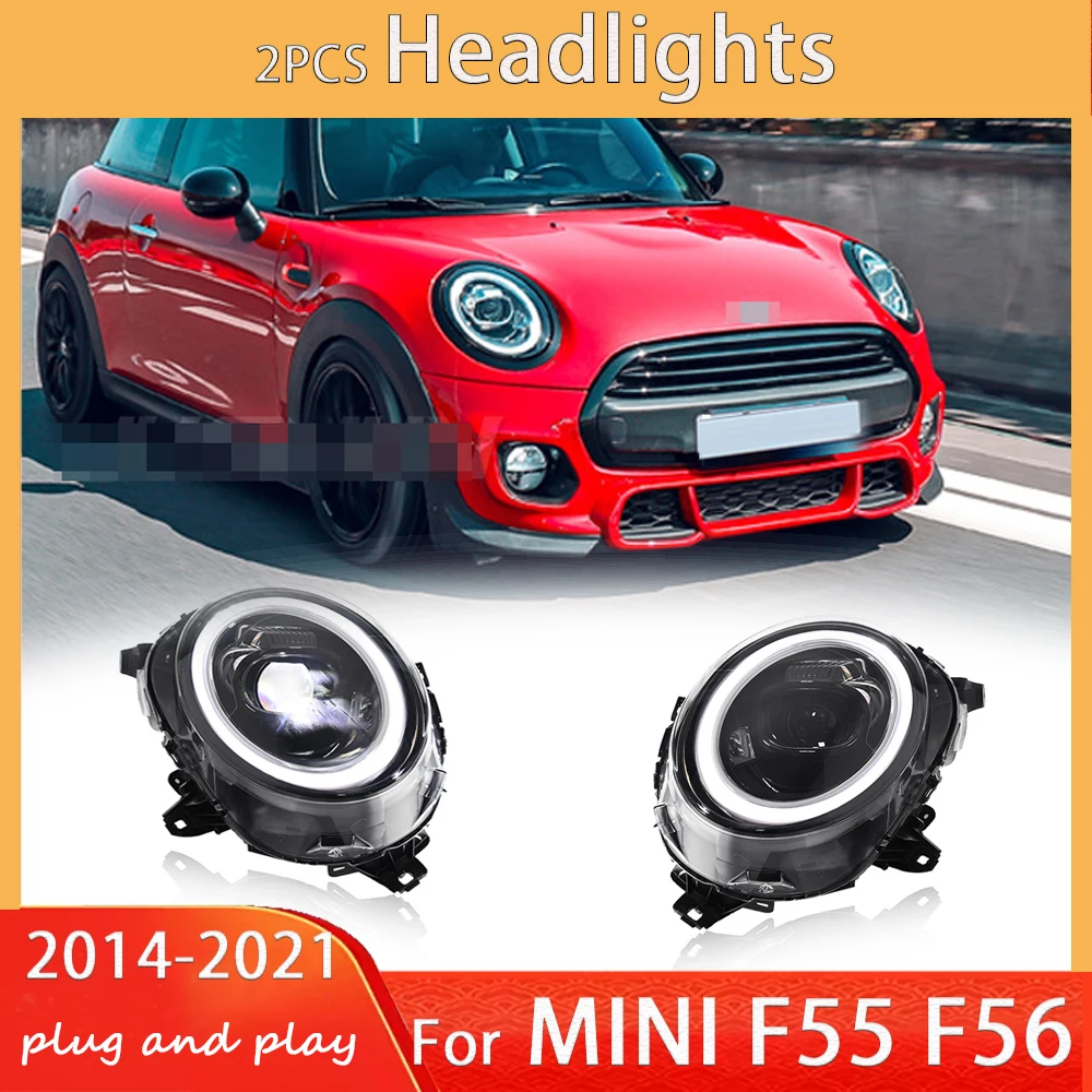 

Автомобильные фары для BMW Mini F54 F55 F56 F57 V2 2014-2021, полностью светодиодные фары в сборе, обновленный комплект аксессуаров для линз проектора