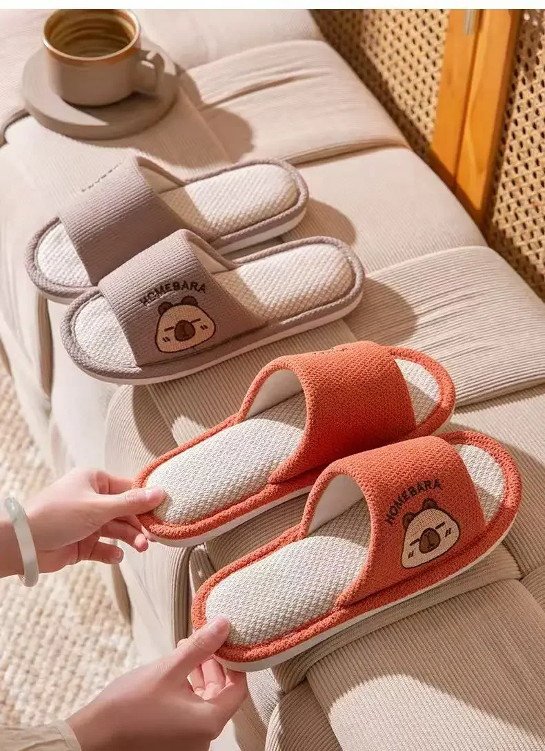 2026 Neue Frühlings-Leinen-Hausschuhe für Erwachsene mit Cartoon-Motiv, bequeme, weiche, atmungsaktive und schweißfreie Paar-Leinen-Hausschuhe, Slip-On-Schuhe – Detail 9