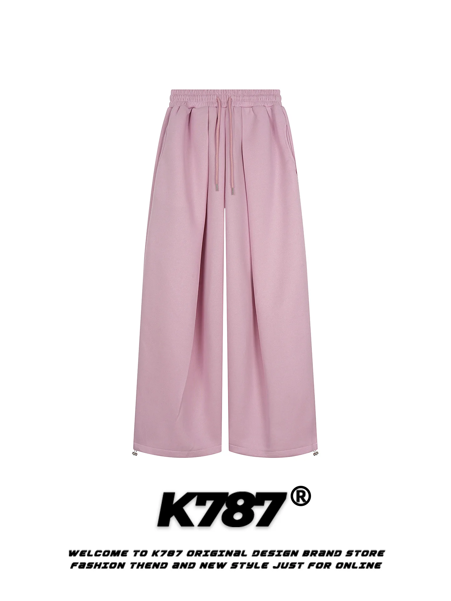 

K787 American Style Simple Letter Embroidery Wide Leg Sweatpants Loose CleanFit Floor-Length Straight Leg Pants Casual Pants