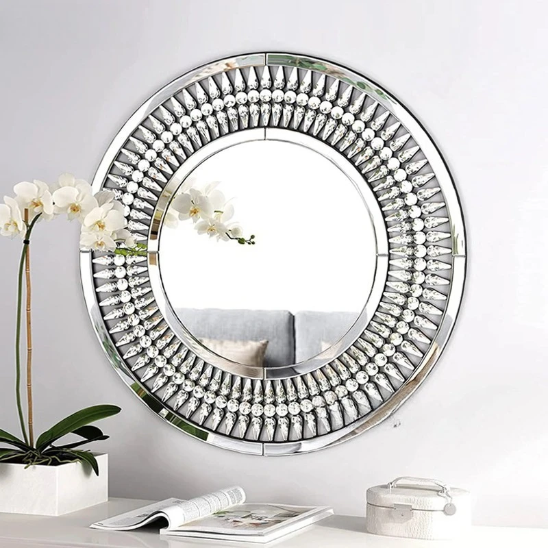 European art mirror toilet bathroom vanity mirror aisle background wall porch decorative mirror