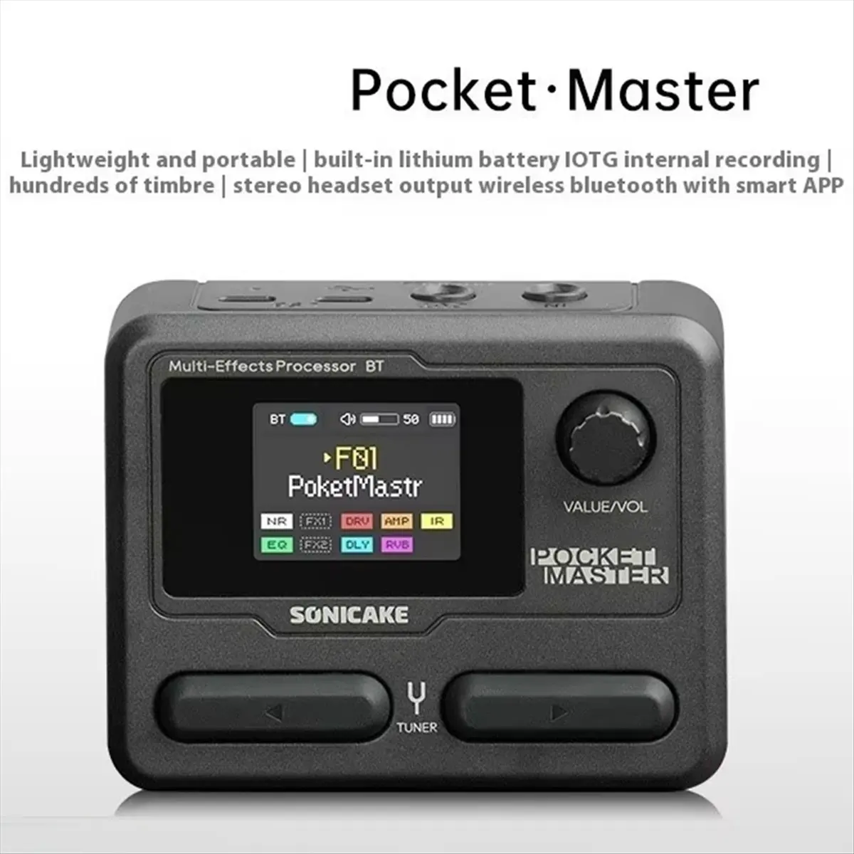 ABJV Pocket Master amplificador de guitarra eléctrica Pedal multiefectos, más de 100 efectos acústicos/guitarra incorporada