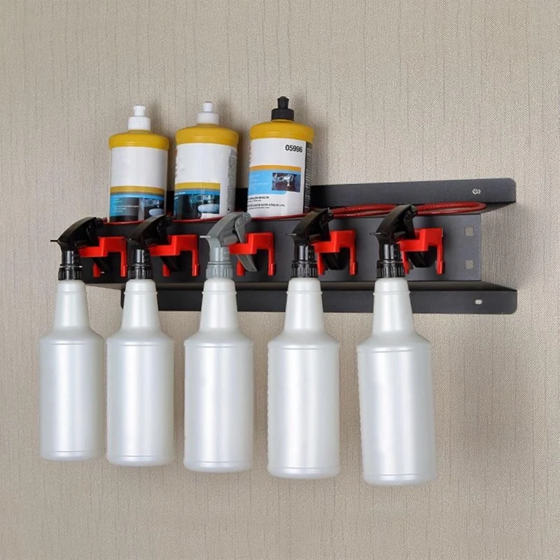 Squirt Bottle Holder Wall Mount, Squirt Can Holder Car Detailing Organizer With Car Detailing Brush Set