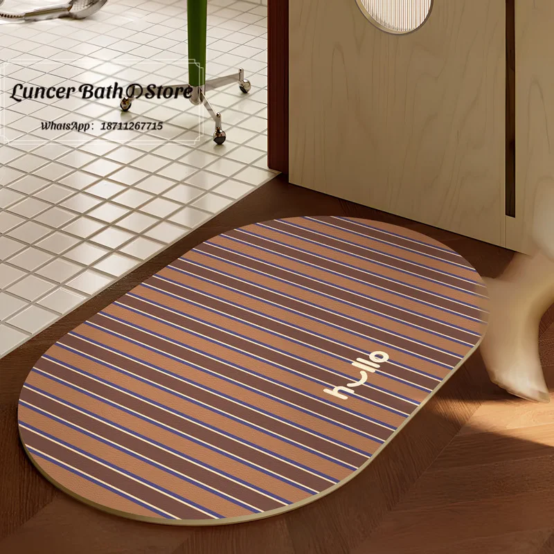 Light luxury bathroom floor mat Water-absorbing quick-drying diatom mud floor mat Household bathroom door anti-skid mat