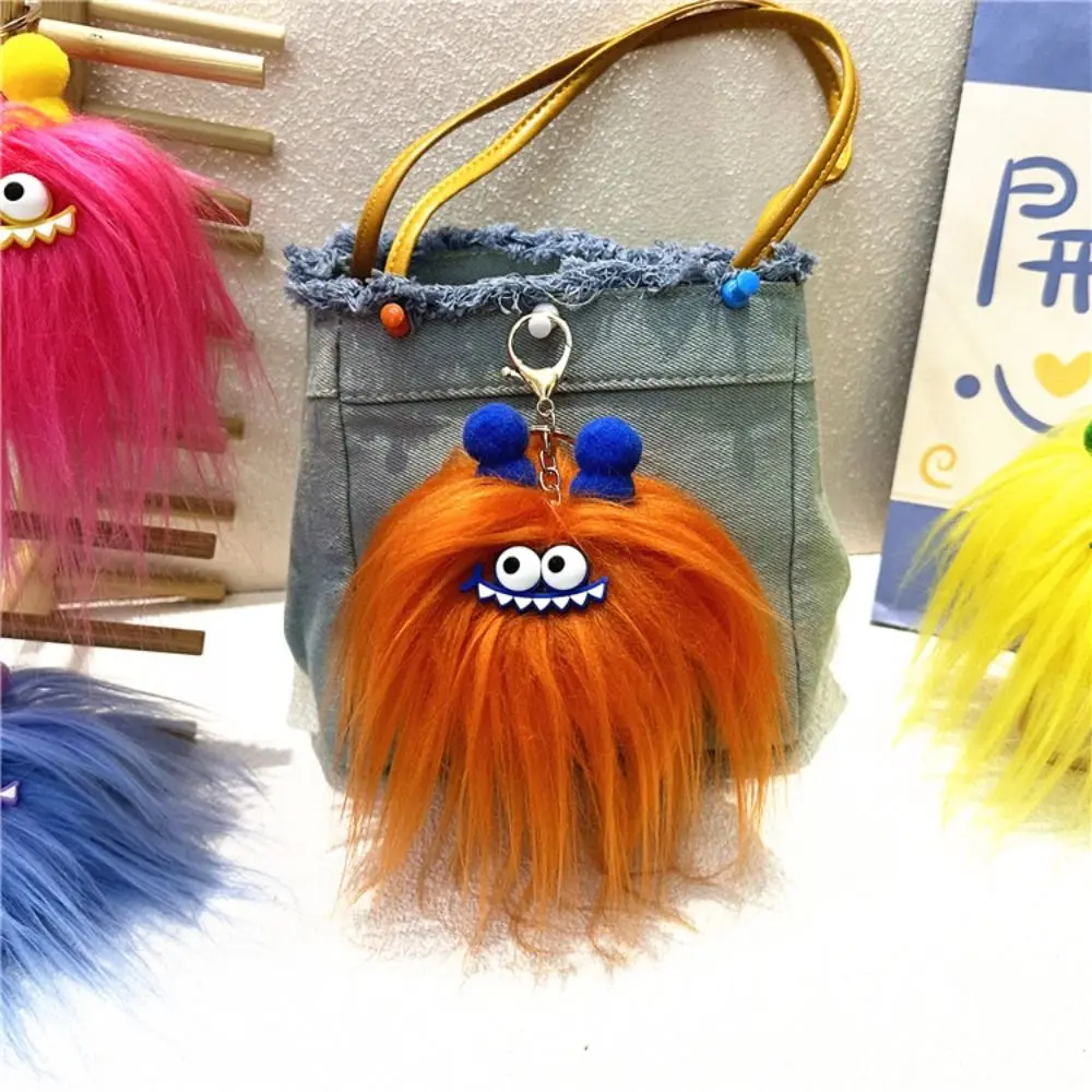 Eye-catching Fried Doll Mascot Keychain Creative Cool Pigtail Doll Keychain Unique Cartoon Sausage Mouth Plush Toy Bag Pendant