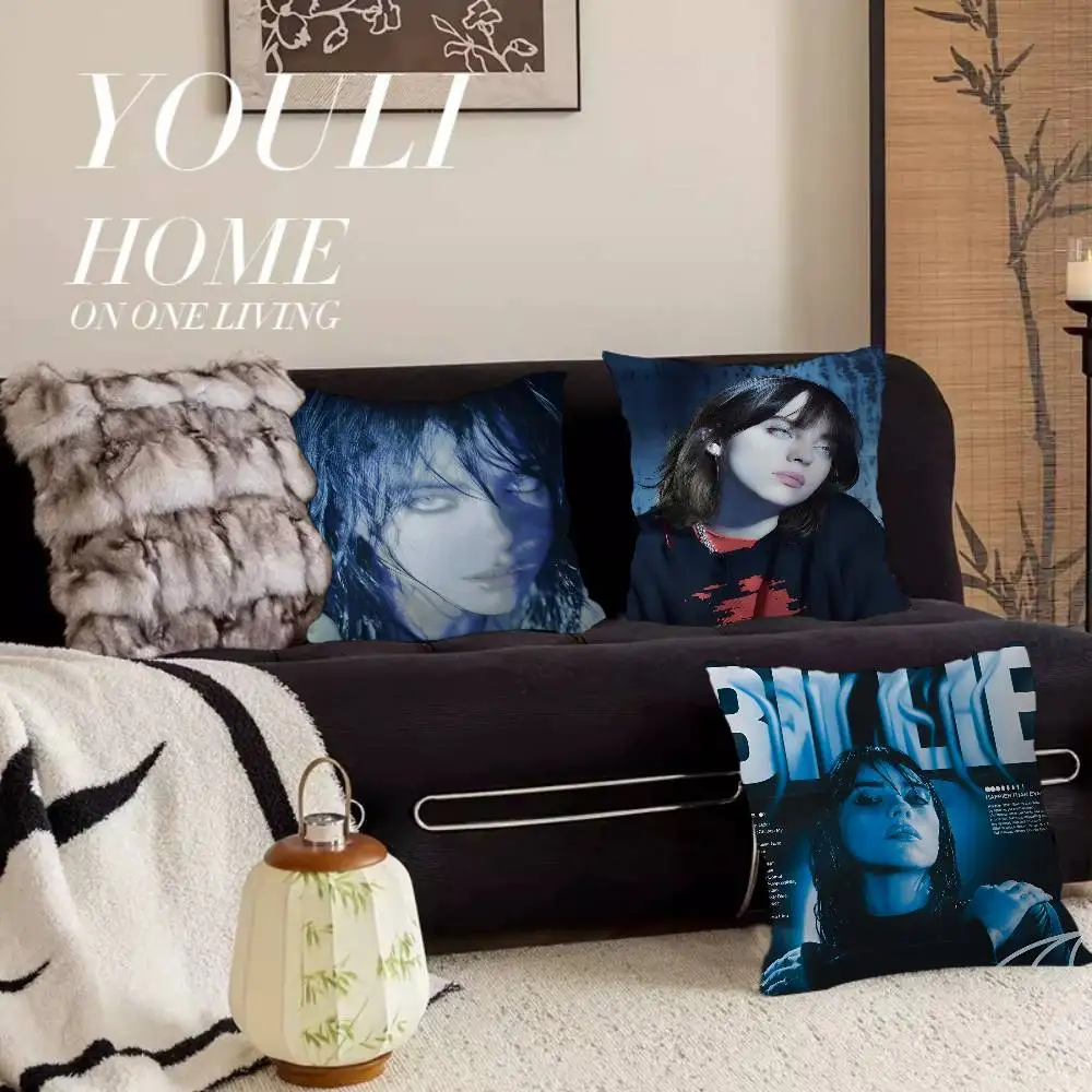 B-Billie E-Eilish Pillow Anime Pillow Sofa Bed Head Pillow Cover Cushion Cover 45x45 cm Fashion
