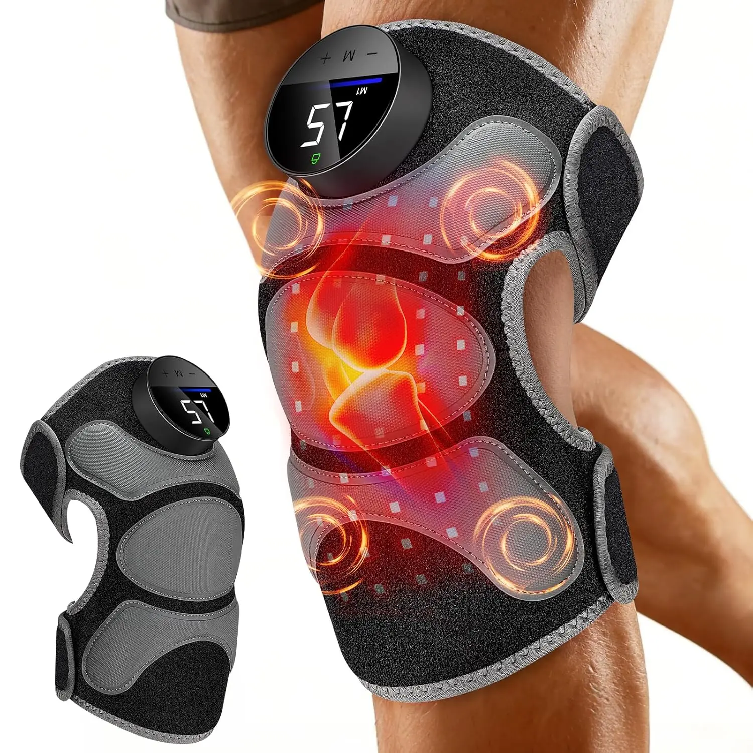 

Red Light Therapy Knee Brace with Heat & Vibration - Cordless Massager for Knee, Elbow, Shoulder Pain Relief