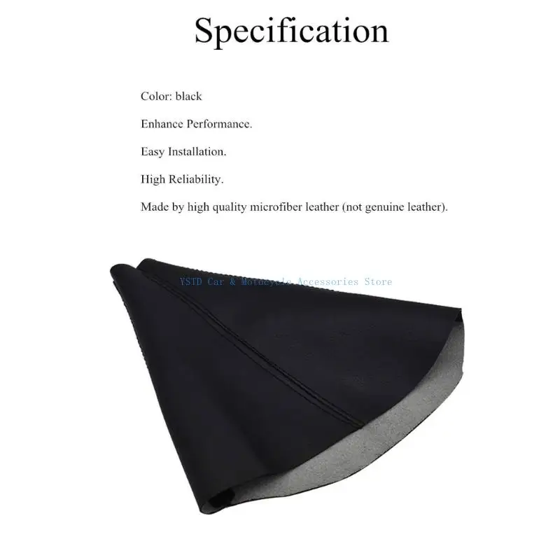 L5BC Automatic Gear Lever Boot Cover Replacement, Black Sewn Outer Cover That Helps Update Aged Selector Area and Clear Console