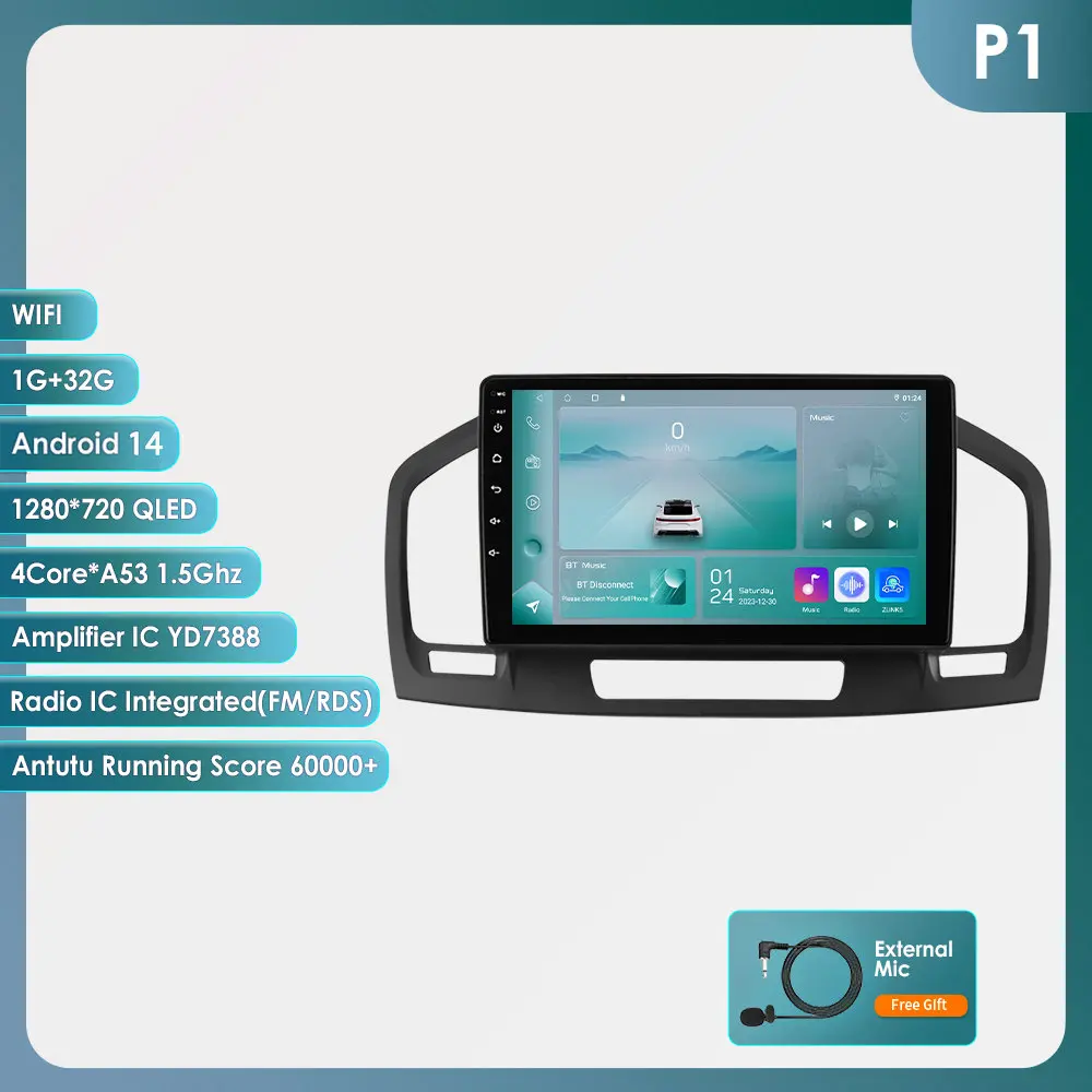 9Inch 7862 Qled Scherm 2din Android Auto Radio Multimedia Video Speler Voor Buick Regal 1 Opel Insignia Gps Navi Carplay 4G Rds Bt