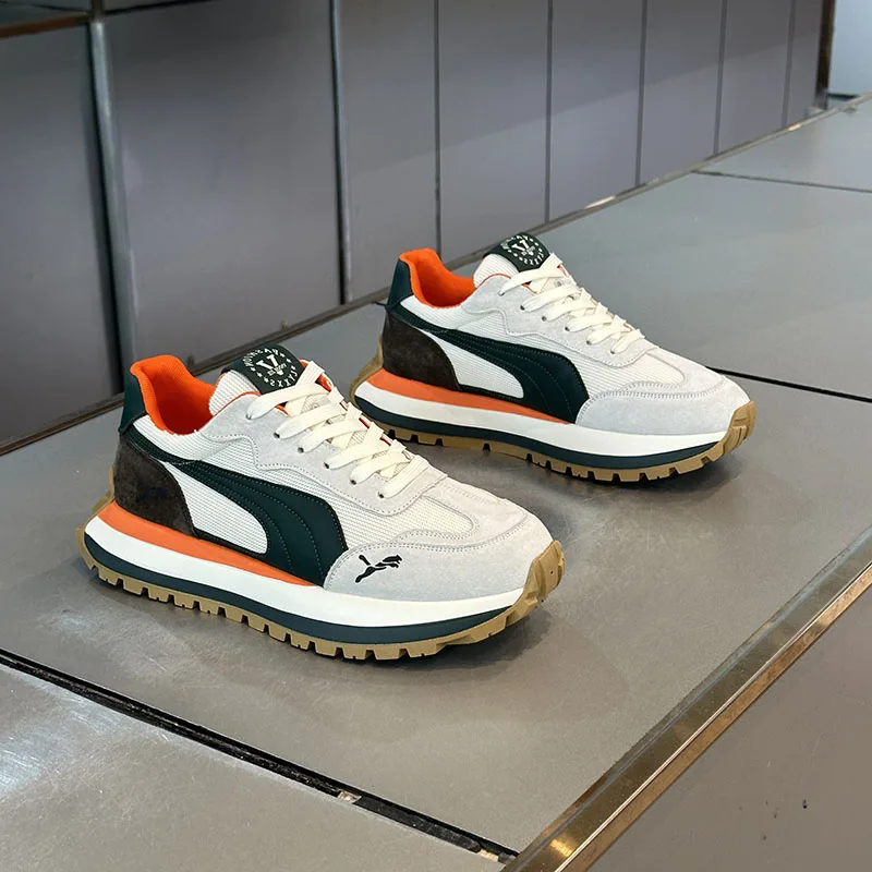 2025 Spring Casual Shoes Fashion All-match Sneakers Breathable Comfortable Dad Shoes Vintage Thick-soled Fashion Brand Shoes