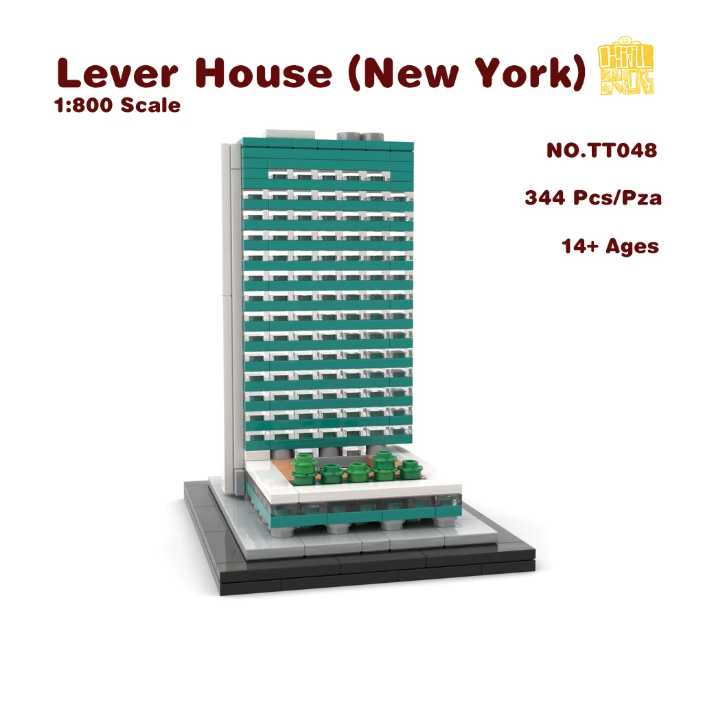 

MOC TT048 Lever House 1:800 Scale New York Model With PDF Drawings Building Blocks Bricks Kids DIY Toys Birthday Christmas Gifts