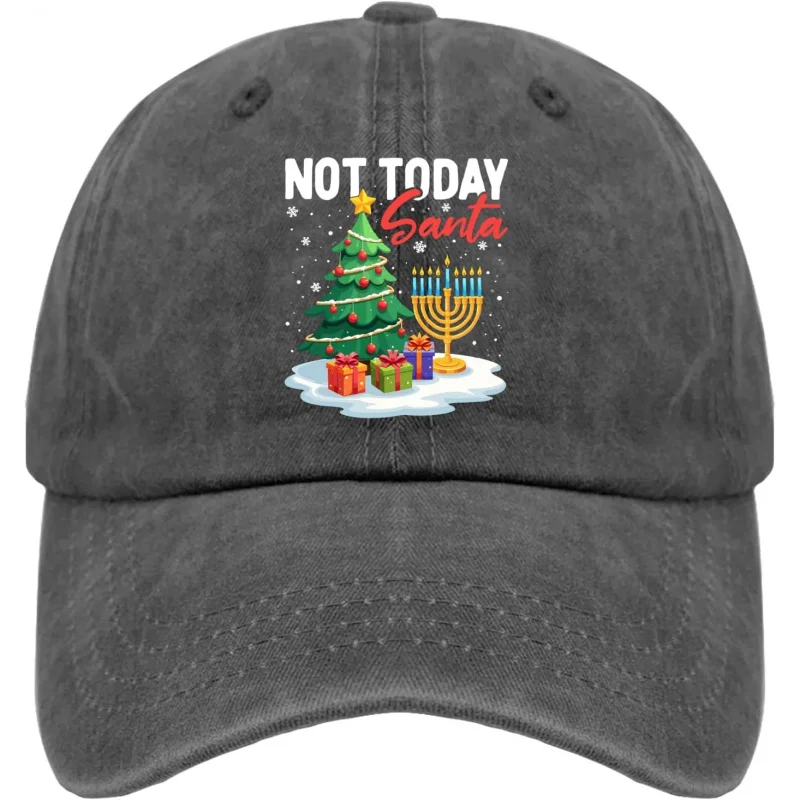 Not Today Santa Baseball Cap Funny Christmas Vintage Cotton Washed Baseball Caps Adjustable Dad Hat