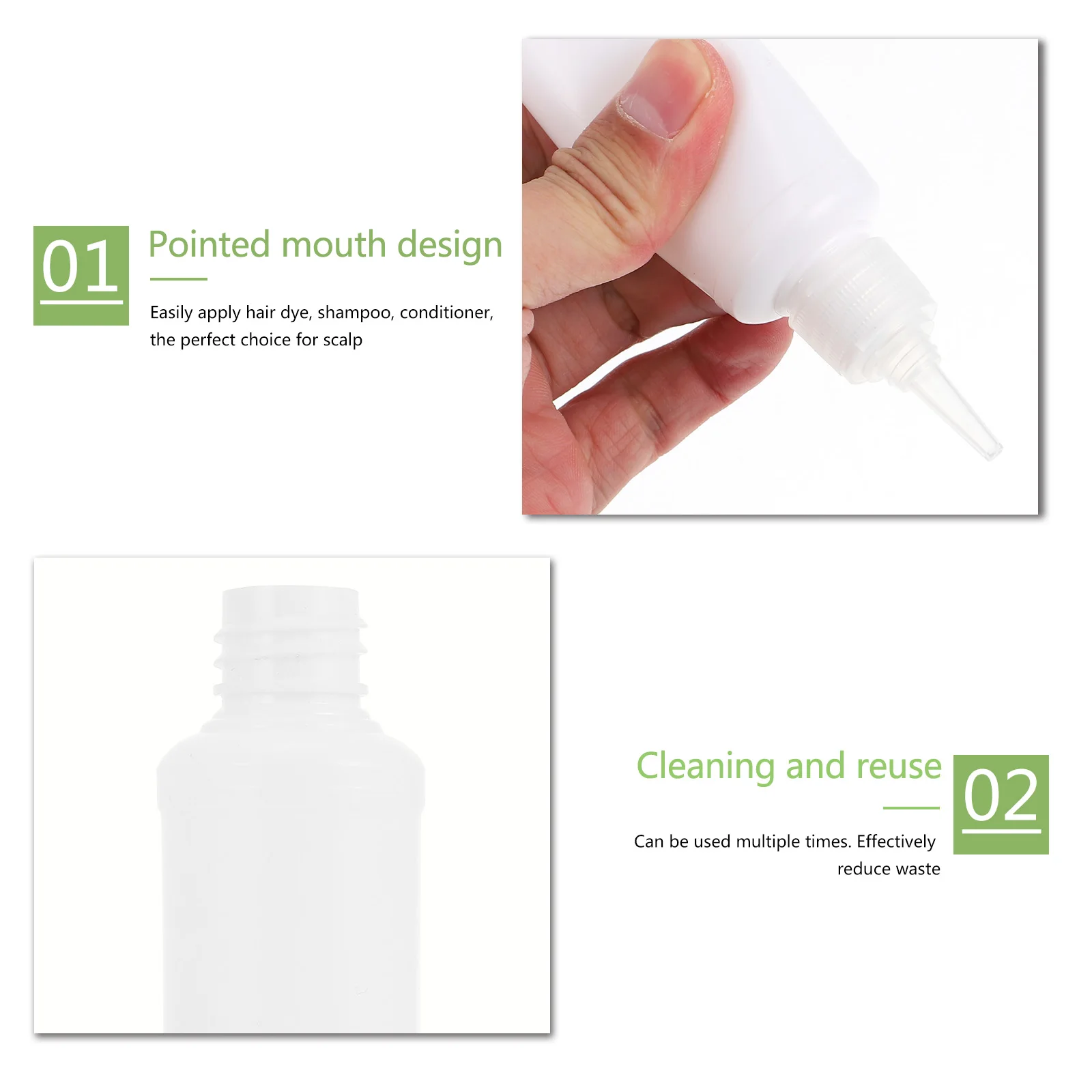 

25pcs Empty Squeeze Bottles for Hair Dye Styling Coloring Applicator Refillable Leak Proof Design PE ABS Material