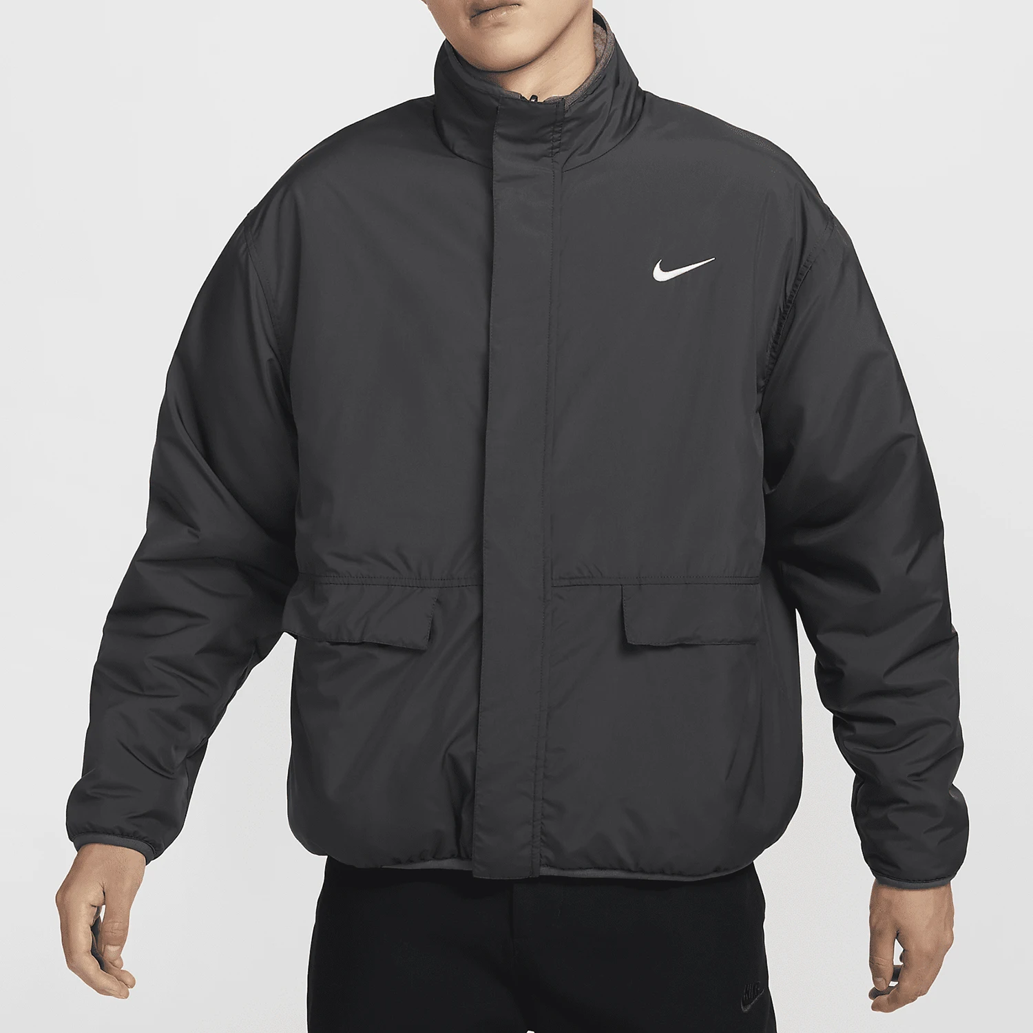 Nike genuine Autumn Winter Men's Warm Double-Sided Stand Collar Casual Jacket HV1737-060