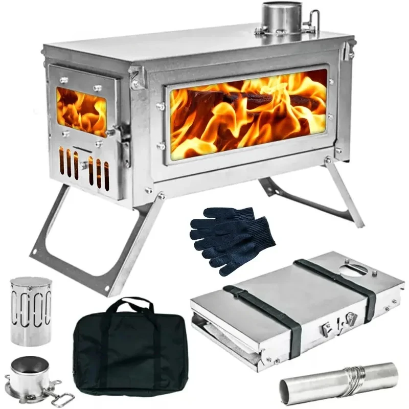 

Titanium Stove Camping Tent Burning Stove Foldable Ultralight has the characteristics of rust and corrosion resistance.