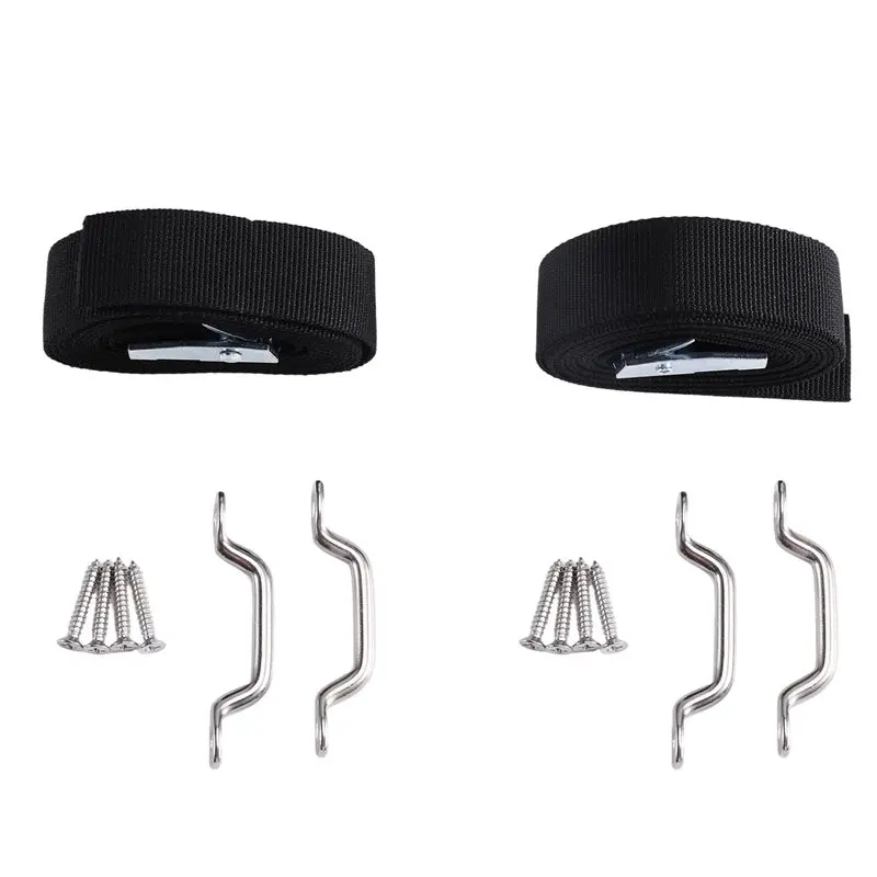 Reliable-For RV Battery Tie Down Strap Kits, For RV Battery Box Hold Down Straps With Brackets& Screws For RV Trailer Boats Cool