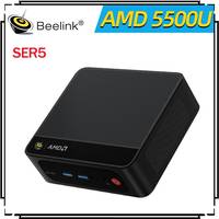 Quiet Cooling Fan Beelink AMD Ryzen 5 5500U Mini PC Desktop Gaming Computer SER5 PRO DDR4 16G 500GB NVME SSD BT5.2 4K 60Hz HD
