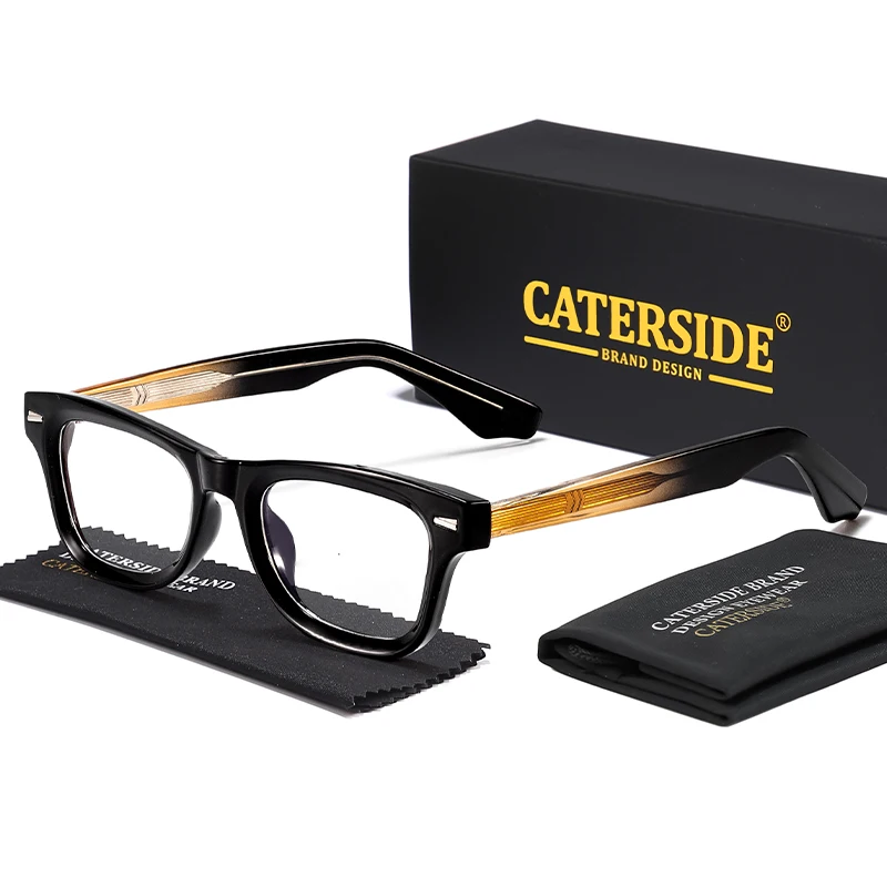 

CATERSIDE Fashion Women's Glasses Frame Retro Brand Design Optical Glasses Frame Men's Anti Blue Light Computer Glasses