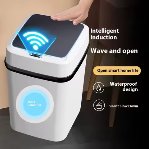 2025 새로운 주방 쓰레기통 14L 욕실 터치 프리 쓰레기통 욕실 스마트 쓰레기통 쓰레기통 스마트 쓰레기통 주방