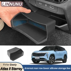 LINNUNU Car Armrest rear row lower silicone storage box For Geely Starray Atlas II Boyue L Rear Organizer Pad Auto Accessories