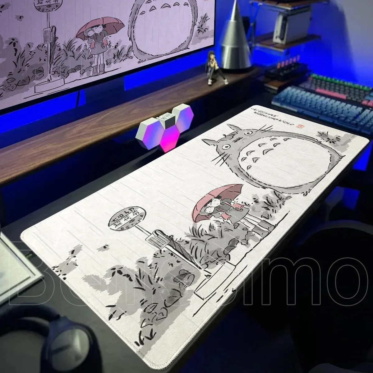 

Large Gaming Mouse Pad Kawaii T-Totoro Keyboard Extended Pad XXL Gamer Accessories Anime Big MouseMat PC Cabinet Laptop Desk Mat