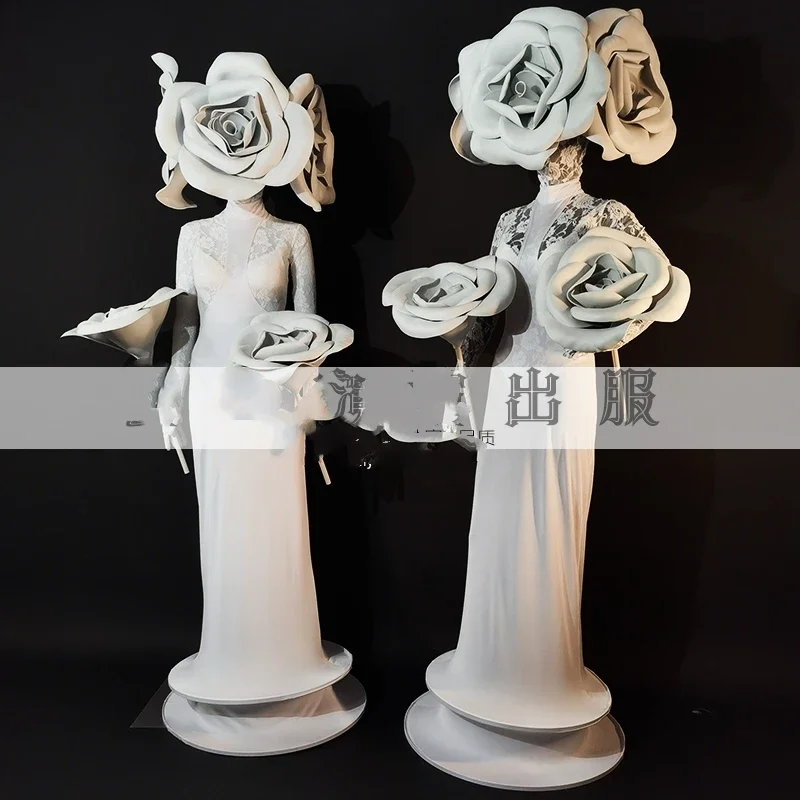 Valentinstagskostüm weiße Rose Spitzenkleid Atmosphäre schöne Tanabata neu.